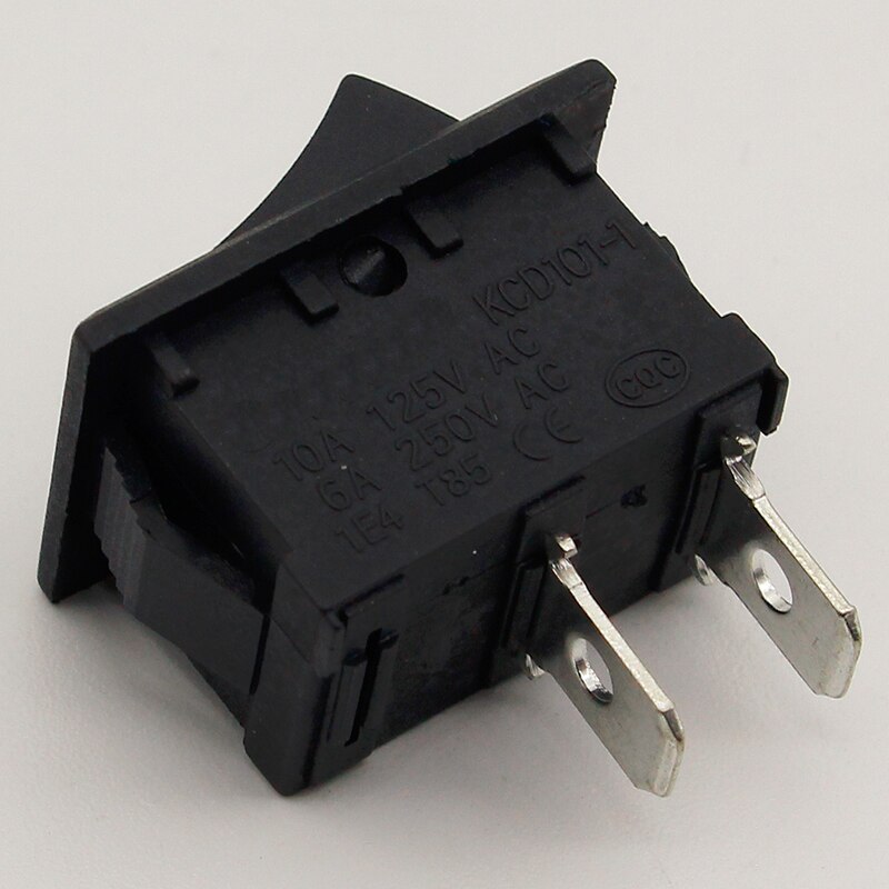 5Pcs/Lot Black Push Button Mini Switch 6A-10A 110V 250V KCD1 2Pin Snap-in On/Off Rocker Switch 5PCS/Lot 21MM*15MM BLACK