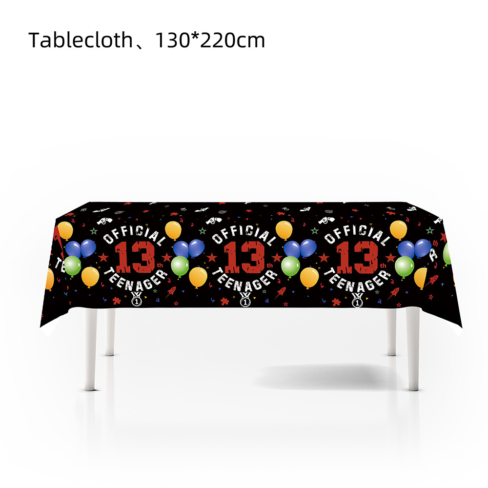 13e verjaardag decoraties voor meisjes jongens rood zwart gelukkige 13e verjaardag feestartikelen 13 jaar oud feest wegwerp servies: Licht Groen