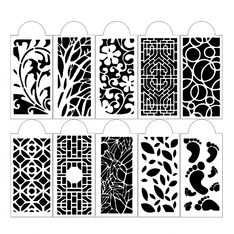 10pcs DIY Geometric Drawing Stencils Templates Embossing Paper Card Painting Scrapbooking Stamp Album Decor Y5GB