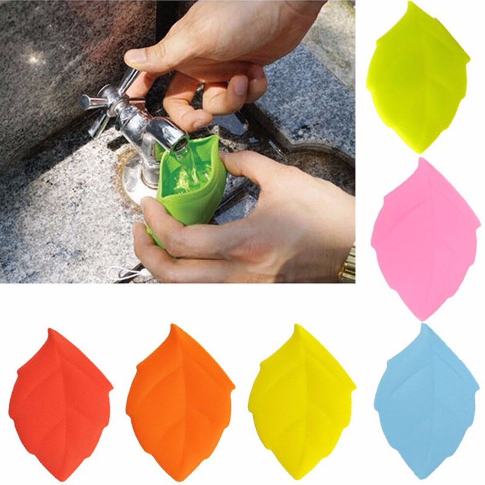 2 Stks/set Draagbare Reizen Outdoor Blad Vormige Water Flessen Bekerhouder Drinken Bag Silicone Drinken Borstelen Wassen Tool