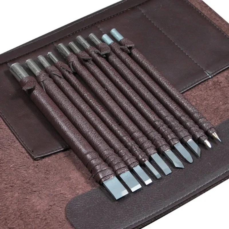 Professionele Tungsten Steel Stone Carving Kit Handgereedschap Set Beitel Houtbewerking Graveren Snijblad set voor Stone Seal