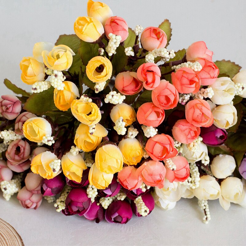 15 têtes de roses bractées simulation fleurs soie rose fleurs pour décoration maison mariage fête festival