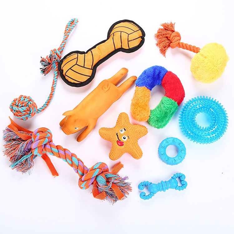 10 Pieces/set Dog Rubber Toy Pet Toy Combination Set Dog Toys Chew Dog Toys TPR Latex Toys Dog Chew Toys Pet Toy
