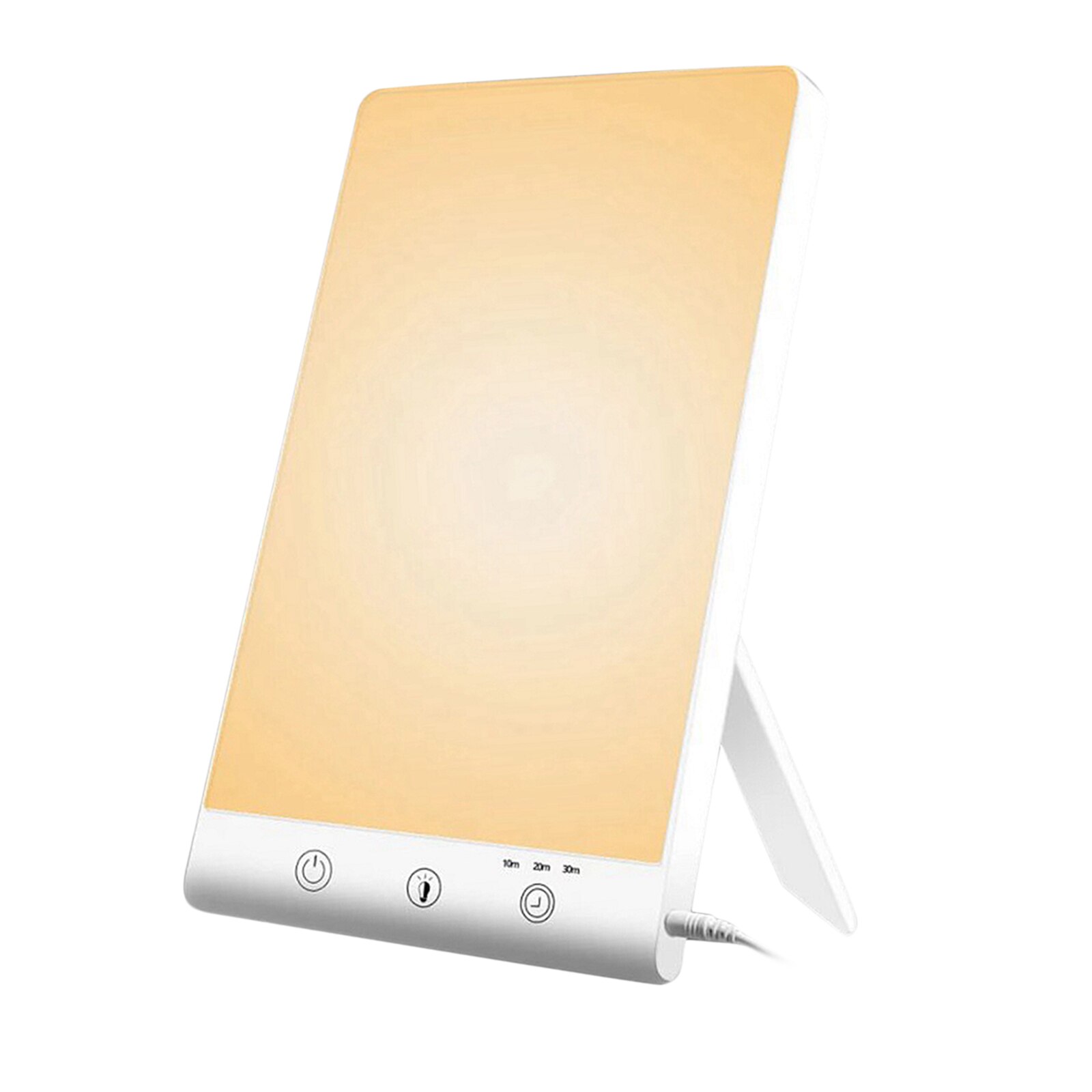 Light Therapy Sad Lamp Sunlight Lamp 3 Levels Dimming Timing Function Phototherapy day-light Artificial Alarm Clock: Warm White