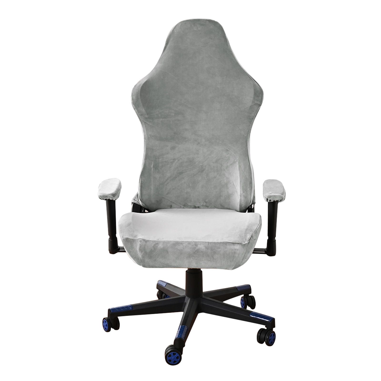 4 stks/set Fluwelen Spandex Bureaustoel Cover Gaming Stoelhoezen Elastische Stretch Fauteuil Seat Cover Computer Stoelen Kussenovertrekken: YELLOW