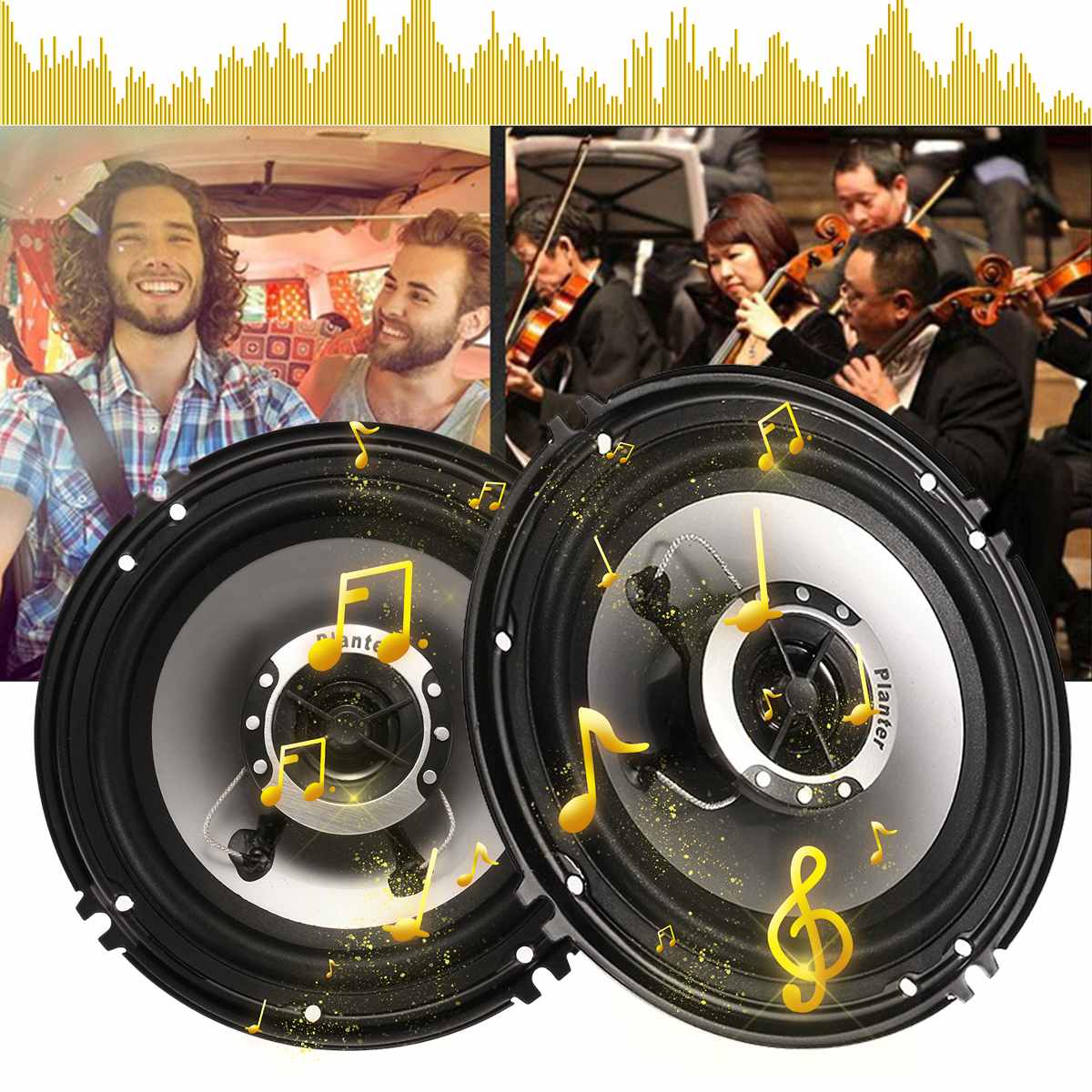 2 STUKS 6.5 "HiFi Voice 4 Spoel Auto Speaker Subwoofer Stereo Coaxiale Luidspreker Car Audio Luidsprekers Voertuig Full bereik Frequentie