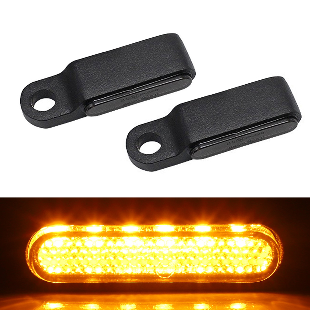 2 st motorcykelstyre led-blinkers mini motorcykelblinkers fram varselljus: Silver-