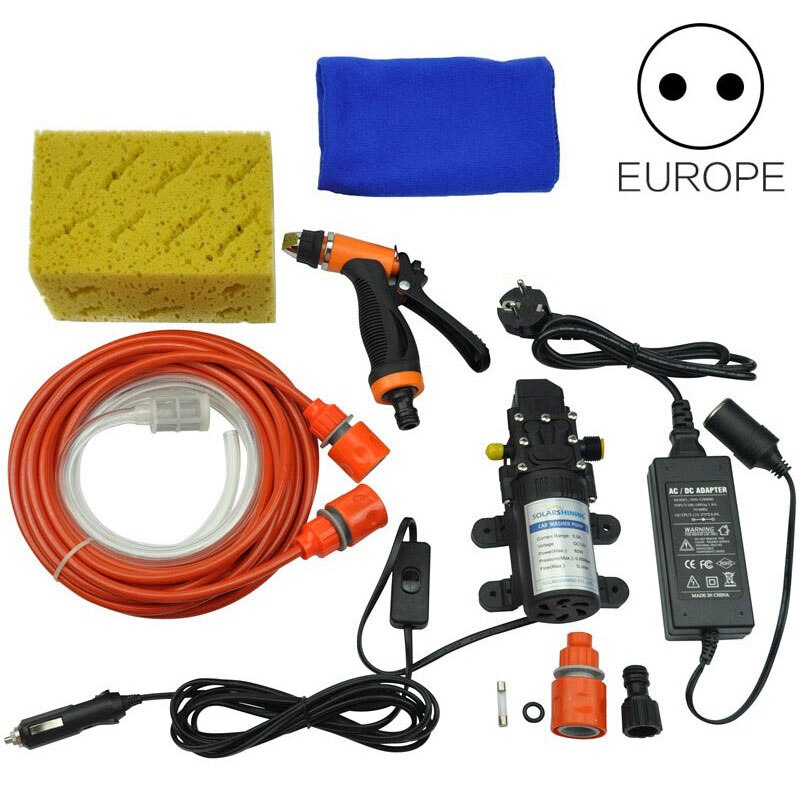 Hoge Druk zelfaanzuigende Elektrische Auto Wassen Wasmachine Machine 12 V Auto Wasmachine Pomp Cleaner + 220 12 V Adapter Pakket