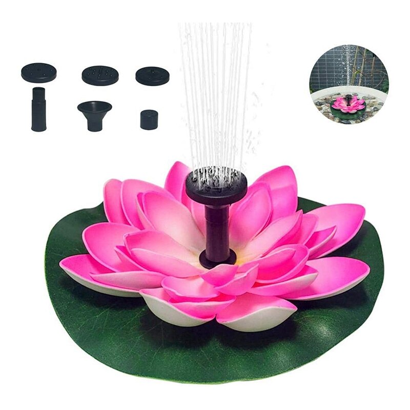 Schwimmende Lotus Blume Solar- angetrieben Teich Brunnen Bausatz Wasser Brunnen Teich Garten Terrasse Dekor Rasen Deko