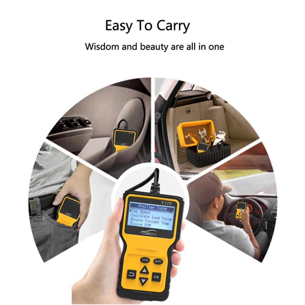 V310 Obd Code Reader OBD2 Scanner Auto Check Engine Fault Diagnostic Tool Automotive Scanner Multi Taal Live Data Lezen Vin