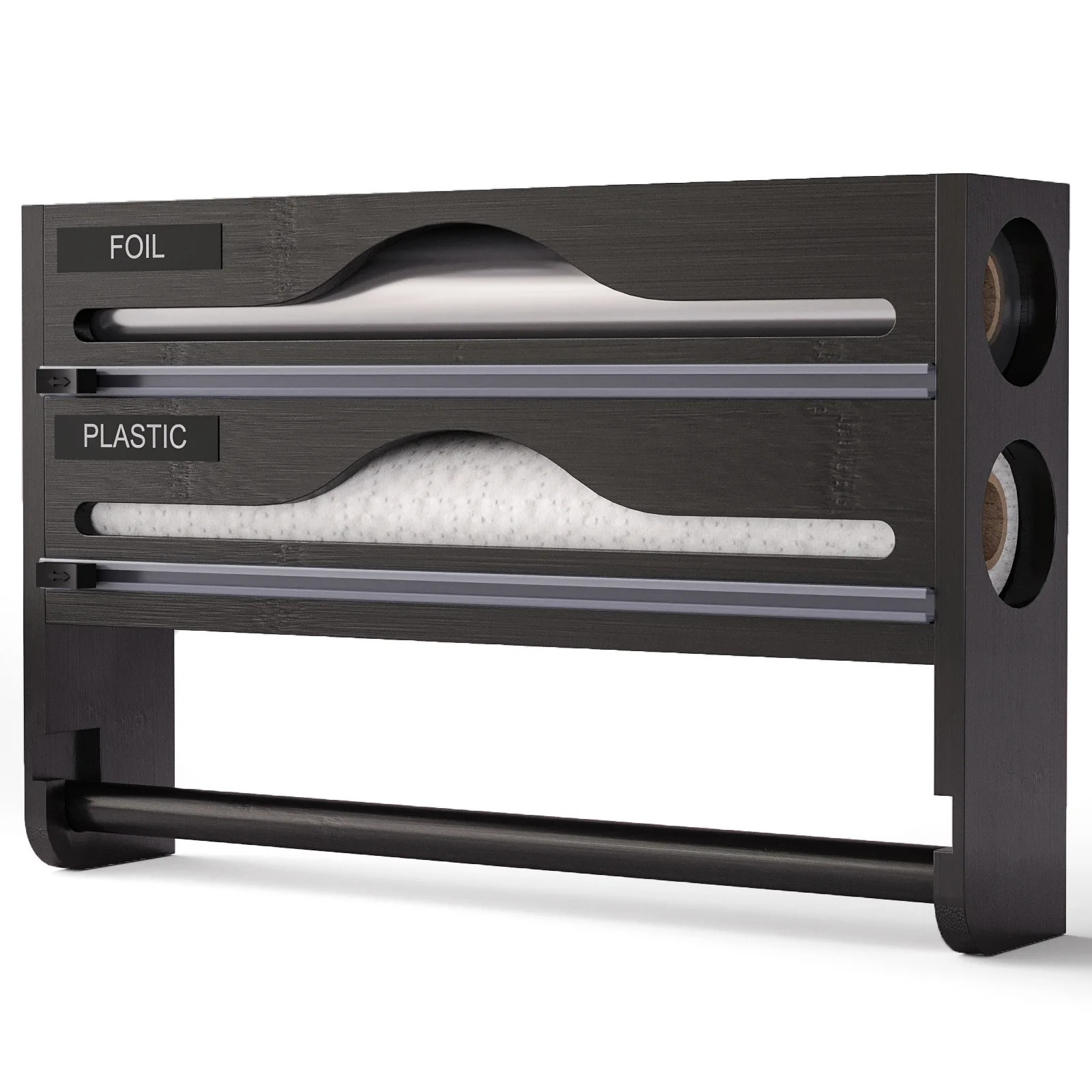 Keuken Bamboe Compartiment Vershoudfolie Tin Folie Cutter Box Keukenpapier Wandmontage Papieren Handdoek Keuken Organizer Accessoires: Licht Groen