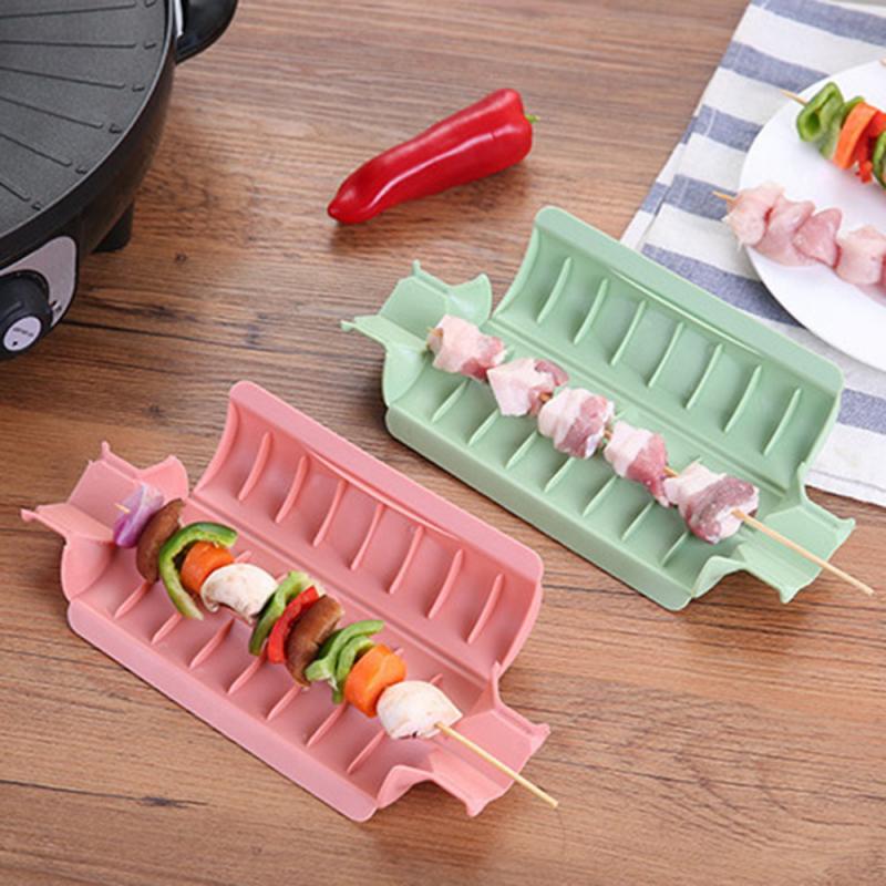 Hurtig spyd let grill kebab maker kød brochetter spyd maskine bbq grill tilbehør værktøjssæt