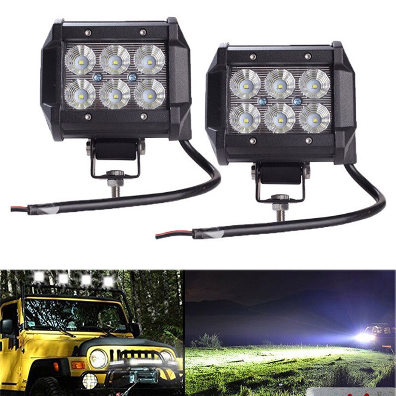 12v 18w bil led lys bar arbejdslys lampe cree chip led 4 " motorcykel traktor båd off road 4 x 4 4wd lastbil suv atv