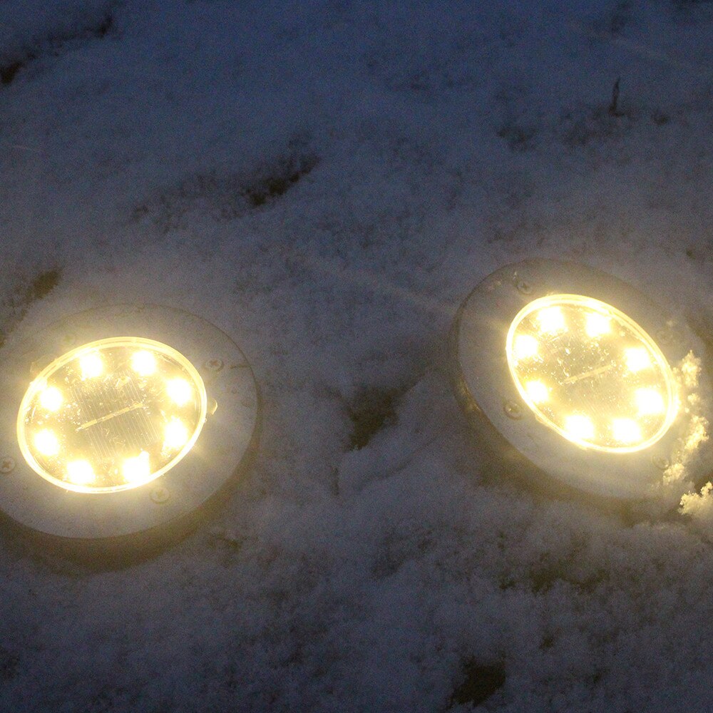 Huis Tuin Onder Grond Lamp 8LED Zonne-energie Begraven Licht Outdoor Path Way Tuin Decking Warm White Night Grond licht