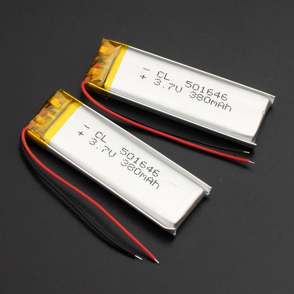 1/2/4 piezas 3,7 V 380mAh batería Lipo recargable 501646 batería de polímero de litio para Psp Gps Mp3 Cámara Pda Altavoz Bluetooth: 2 pieces