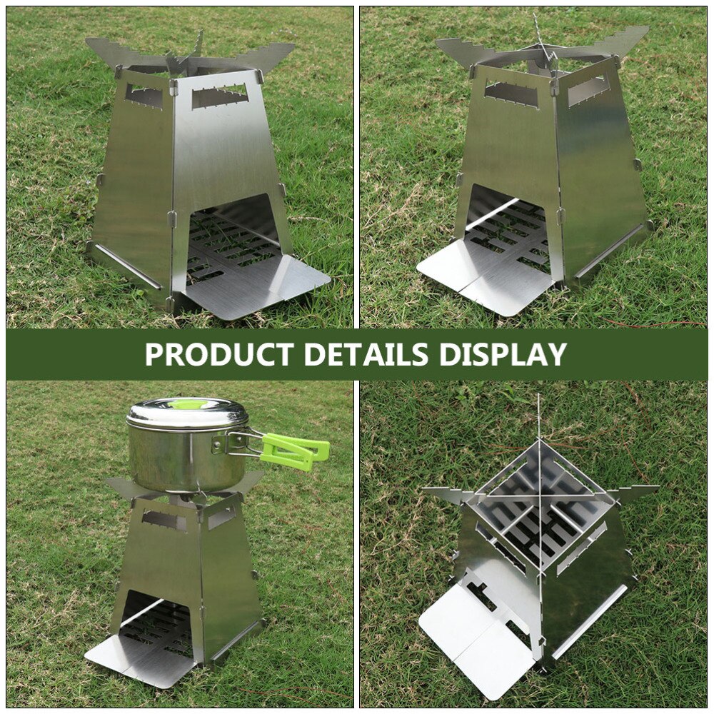 3 Stks/set Brandende Kachel Stevige Vouwen Kookgerei Bbq Kachel Houtkachel