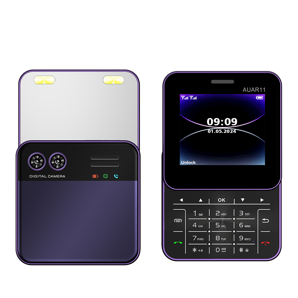 SERVO AUAR11 Roterend schuifscherm Telefoon 2,4-inch display 2G GSM Blacklist Snelheidsknop Kleine mobiele telefoons Op-voor-datum Meertalig: green