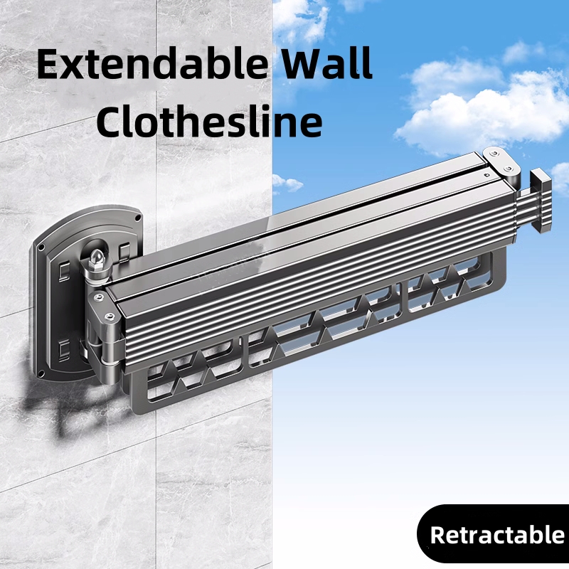 Tendedero de ropa de montaje en pared, armario retráctil plegable de alta resistencia, colgador de ropa, tendedero extensible plegable giratorio
