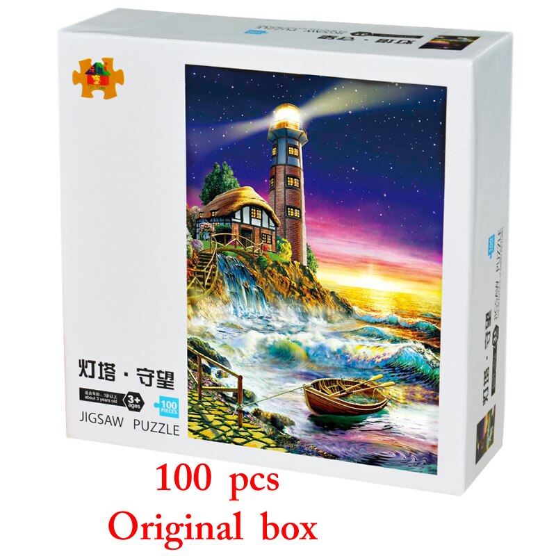 100 stücke von karton puzzle, verschiedene muster, pädagogisches pädagogisches spielzeug, geben kinder die beste geburtstag NSWOB: Watch the lighthouse