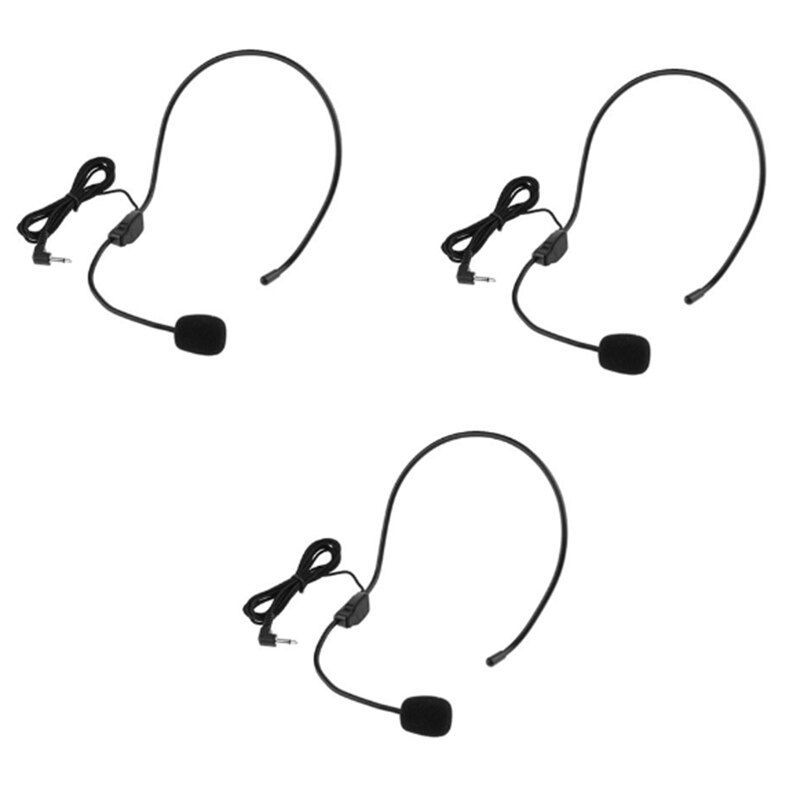3 st hörlurar mikrofon headset högtalare mikrofon kompatibel o teknik röstförstärkare lärare högtalare: Default Title