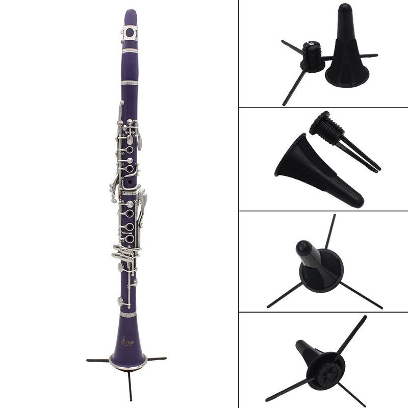 Klarinet Houder Saxofoon Statief Stand Metal Been Afneembare Draagbare Opvouwbaar Voor Hobo Fluit Sax Bell Wind Instrument