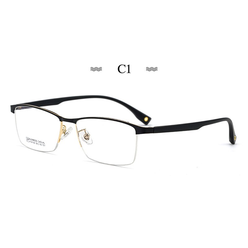 Reines Titan Brille Rahmen mit Rezept Männer Business Stil Männlichen Brillen Rezept Mann Stil K9109: C1