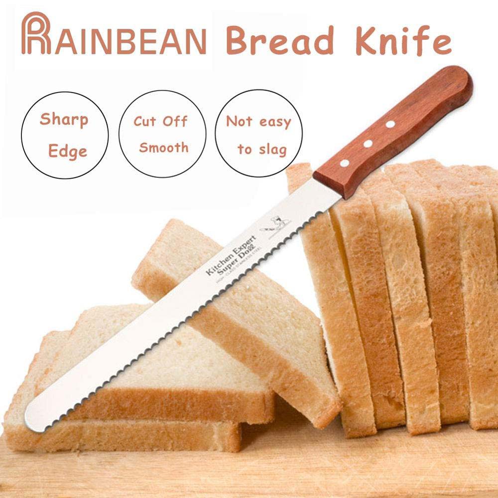 10 Inch Staal Serratd Brood Toast Mes Snijden Messen Cake Slicer Bakken Gebak Cutter Gekarteld Lemmet Easy Cut Brood Kaas