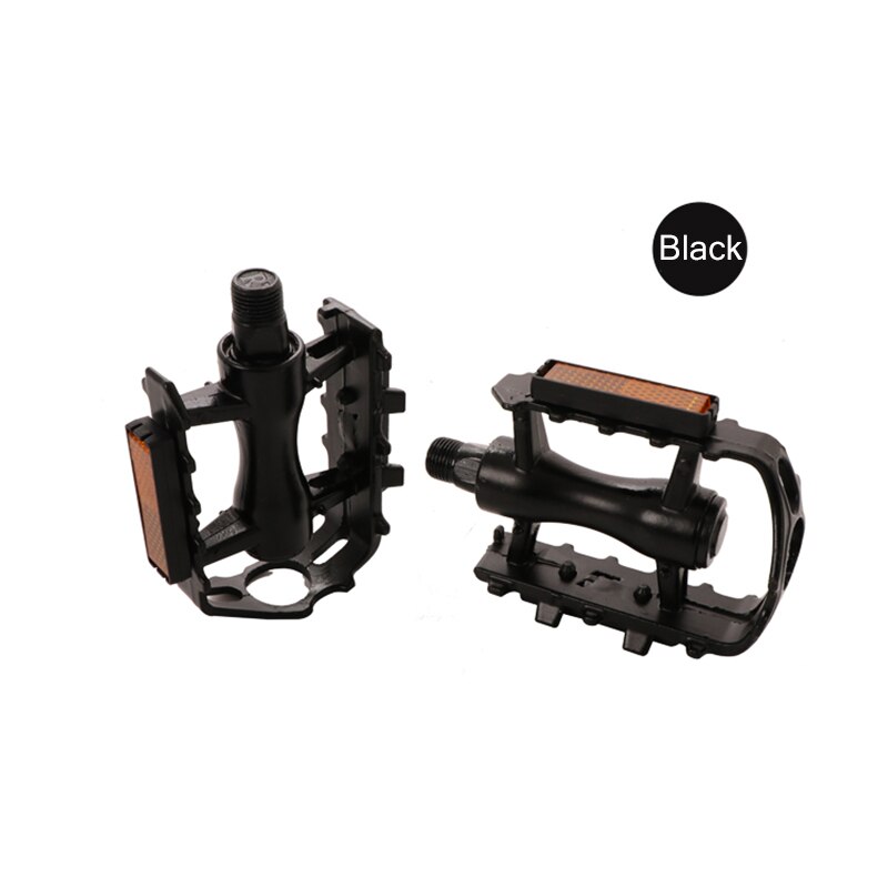 Universal mtb mountainbike pedaler cykel fodstøtte i aluminiumslegering skridsikker hårdt og slidstærkt cykeltilbehør sort/blå: Sort