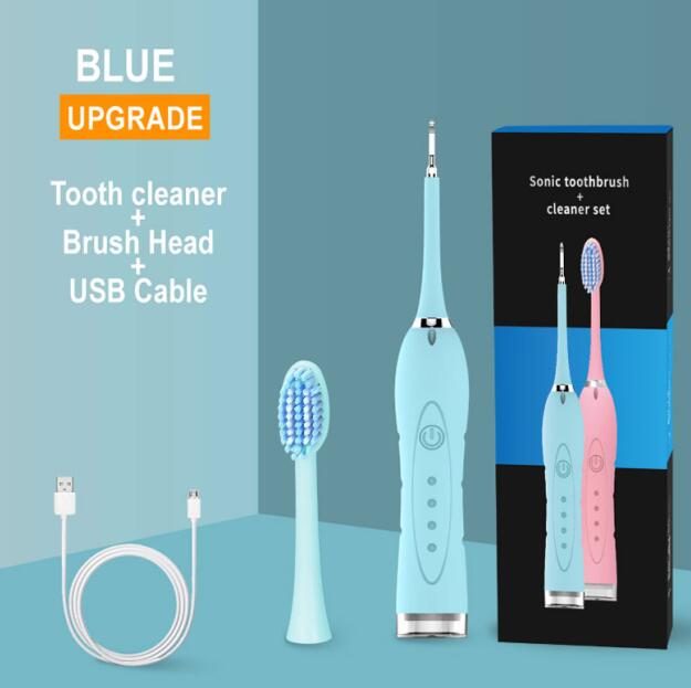 Elektrische Schall- Zahn Scaler Zahn Zahnstein Entferner Zahn Flecken Zahnstein Werkzeug Zahnarzt Bleichen Zähne Gesundheit Hygiene: Blau 1