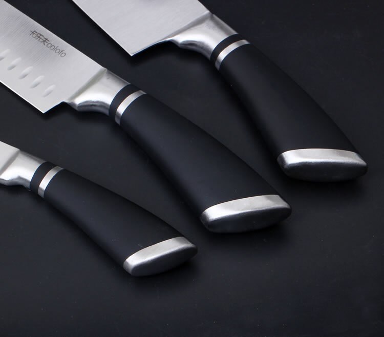 3 st populärt köksknivset i rostfritt stål hackande santoku redskapskniv 3 cr 14 mov kockknivar set supervasst matlagningsverktyg