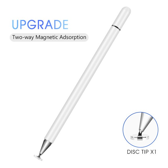 Capacitive Metal Stylus Touch Screen Pen Universal Tablet pen drawing writing Pen for Apple iPad 11 Huawei Stylus IOS Tablet Pen: white