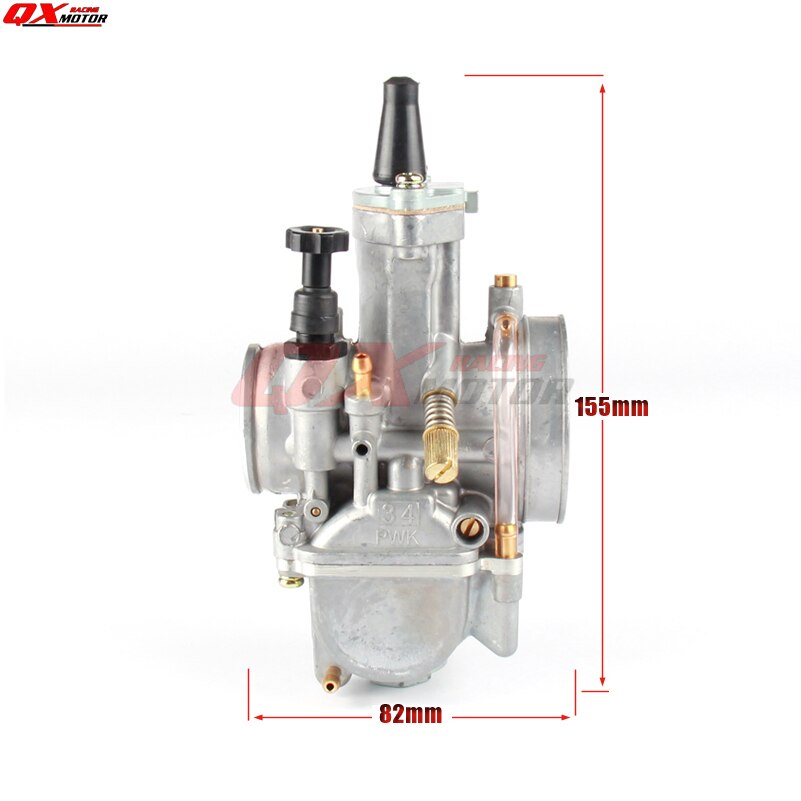 PWK 34 Carb 34mm Racing Platte Kant Carburateur W/Intake Boot Voor 2 T/4 T Gy6 motoren Motor ATV