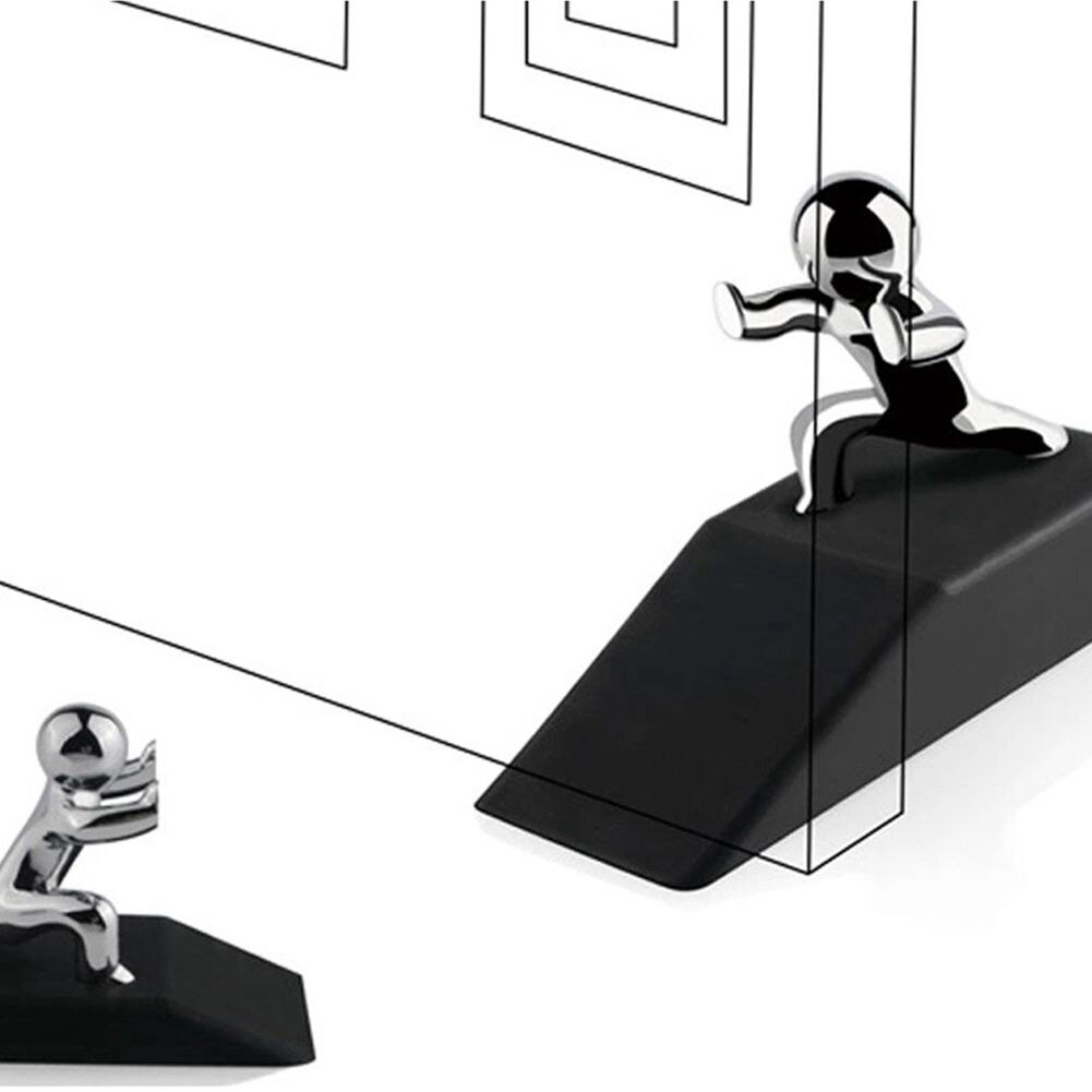 Zinc Alloy Little and Man with Non-slip Rubber Bases Door Stop Safe Anti-collision Door Stopper Rubber Novelty Decorative