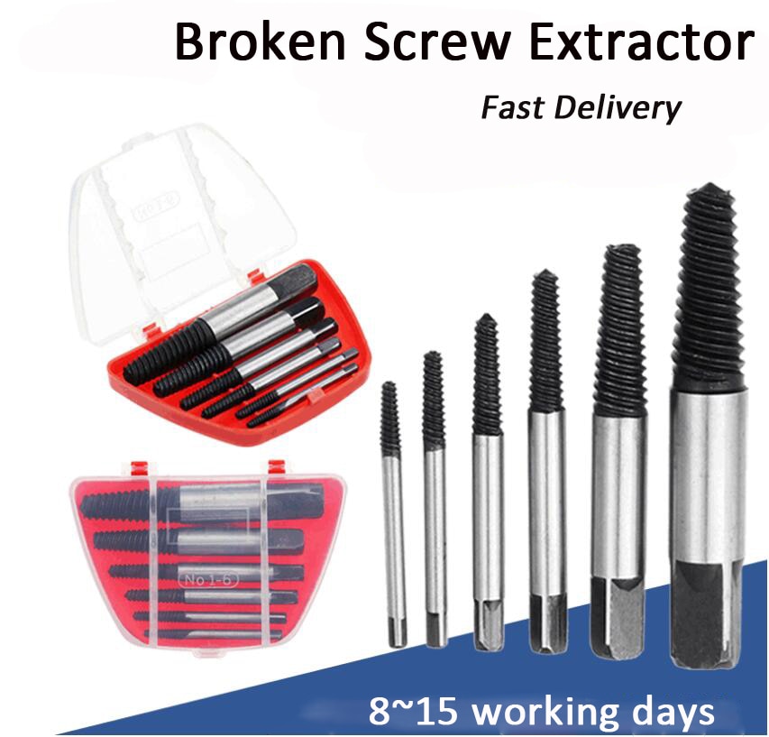 5/6pcs Screw Extractor Drill Bit Damaged Screw Extractor Double Side Broken Screw Extractor Set Dremel Accessories Drill Bit Set