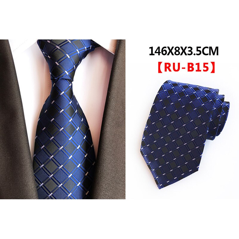 Ricnais 8cm Formal Tie Brown Yellow Plaid Striped Silk Necktie Suit Mens Silk Neck Tie For Man Business Wedding Party Gravata