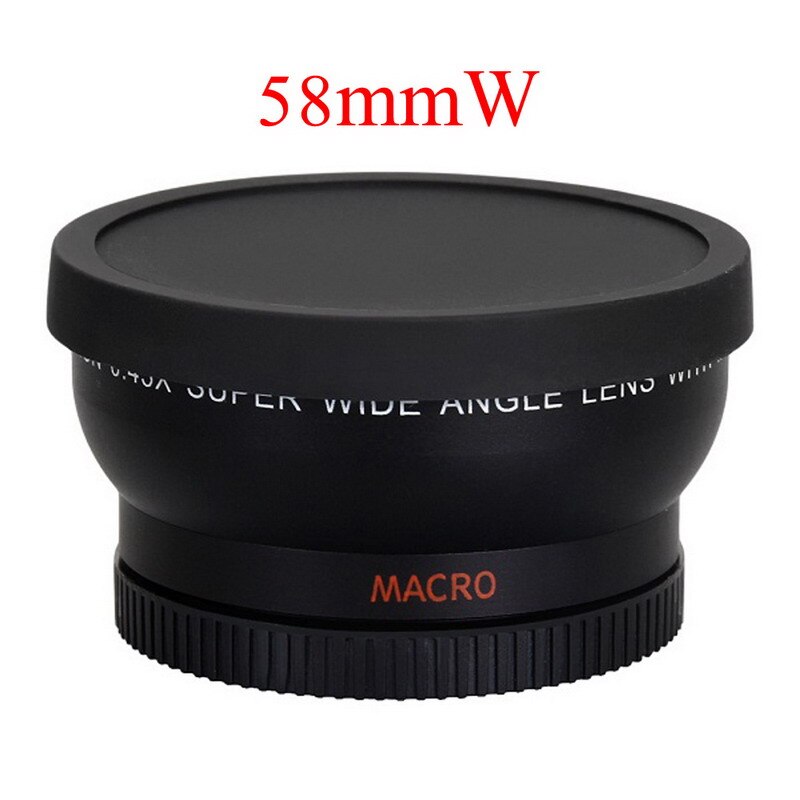 58Mm 0.45x Groothoek Lens Camera Macro Lens Voor 58Mm Filter Camera Voor Canon Eos 1000D 1100D 500D rebel T1i T2i T3i