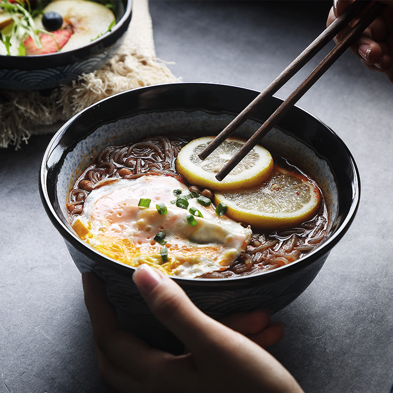 RUX atelier bol de riz japonais en céramique, bol de Ramen bol de salade bol de soupe à nouilles, Restaurant cuisine vaisselle décoration de la maison