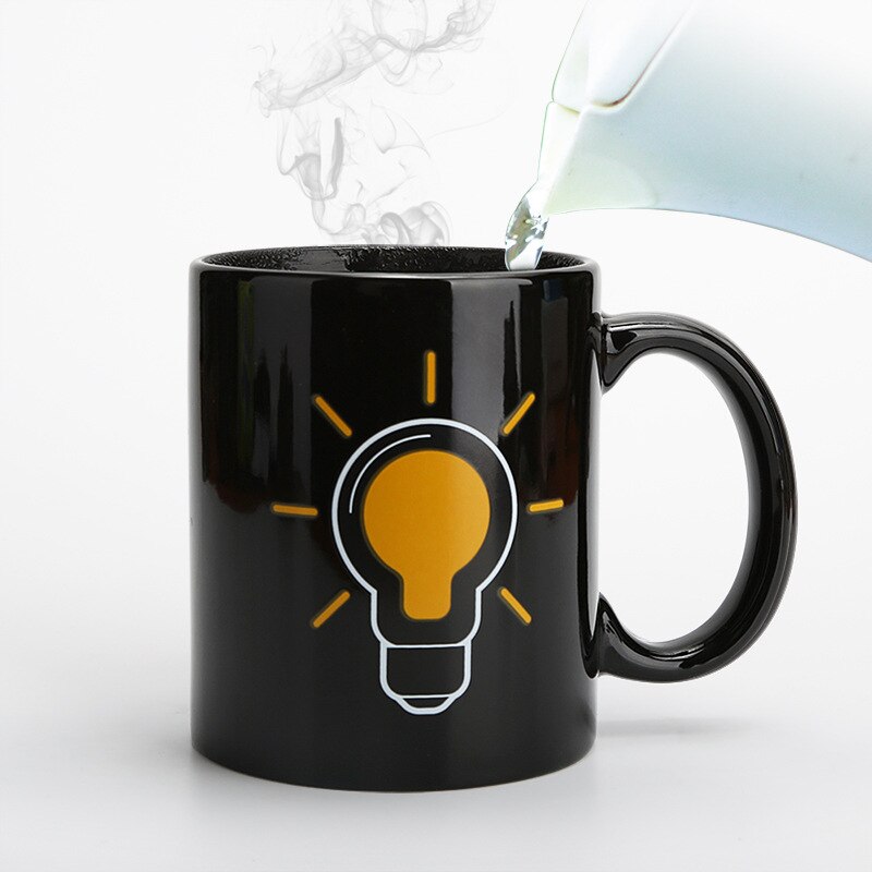 ZOOOBE Creatieve gloeilamp Temperatuur Veranderende Cup Kleur Veranderende Kameleon Mokken Warmtegevoelige Cup Koffie Melk Mok Goede
