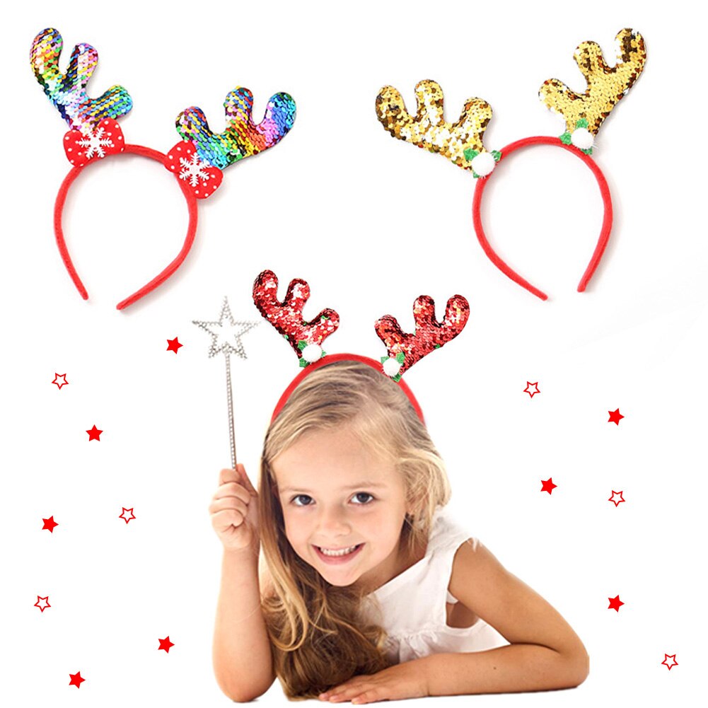 Serre-tête en forme de cerf pour fille, accessoire de cheveux, mignon, bois, nouvel an
