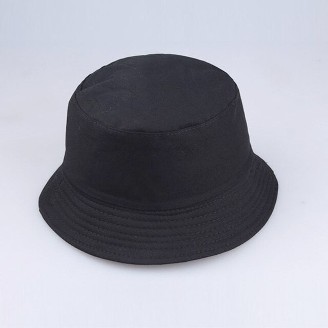 neue Koreanische Rosa Kuh Druck Eimer Hütte Frauen reversibel Angeln Kappe Bob Chapeau Herbst Sommer: Schwarz