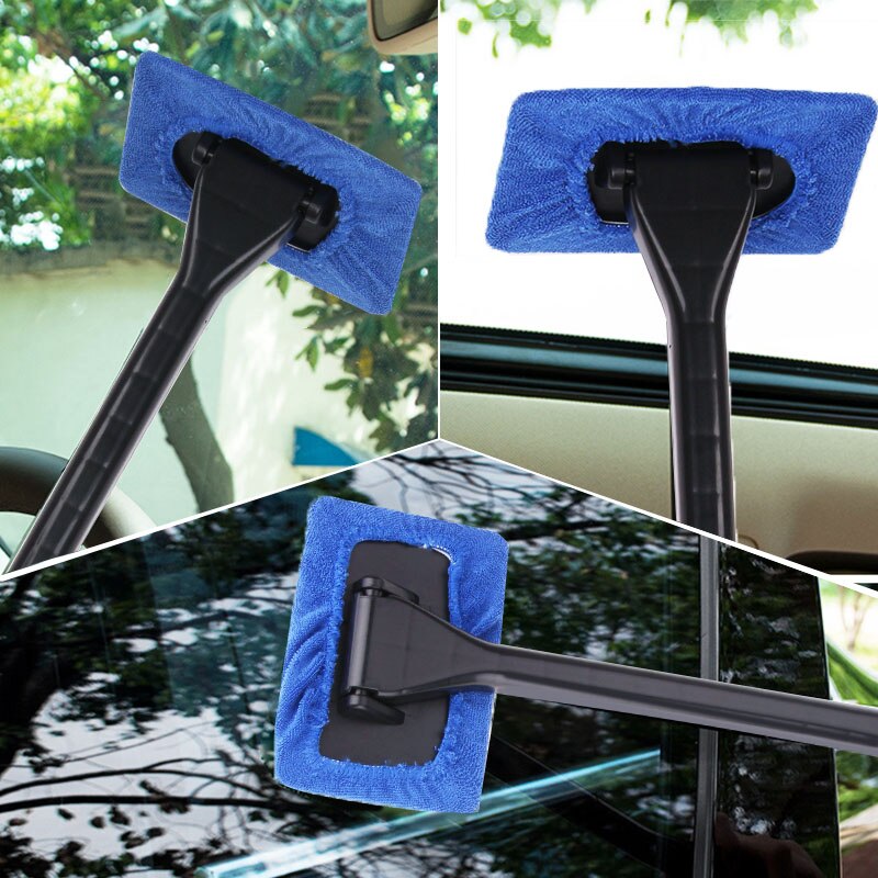 Car Window Cleaner Brush Kit Windshield Cleaning Wash Tool Inside Interior Auto Glass Wiper With Long Handle Car Accessories