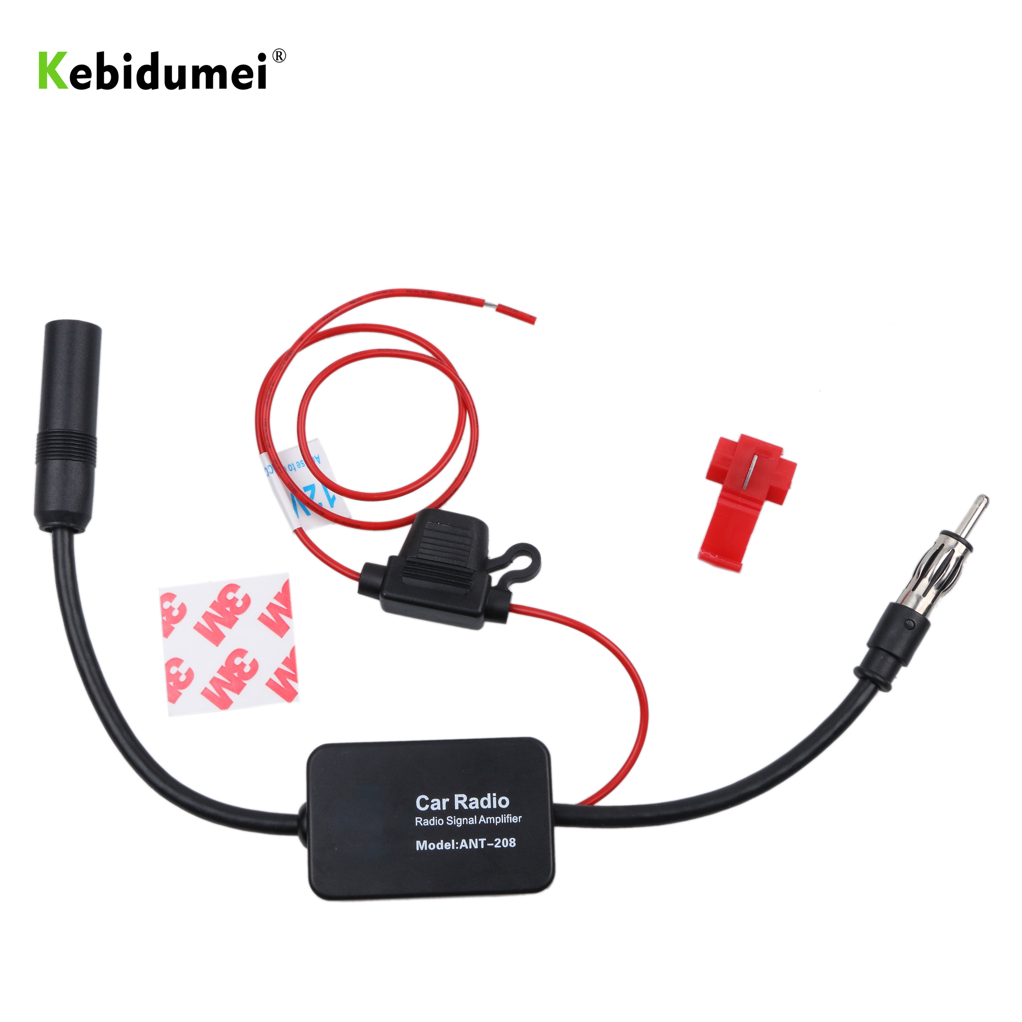 Kebidumei 12v auto rádio do carro fm antena amplificador de sinal impulsionador para marinha carro veículo barco 330mm fm amplificador alta precisão