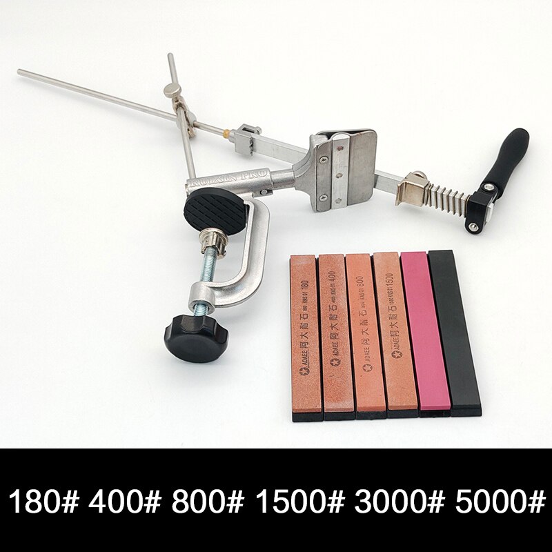 ruixin Pro Knife Sharpening System full fixed angle sharpener Diamond Whetstone flip multifunction Sharpener Knife Blade: Set J