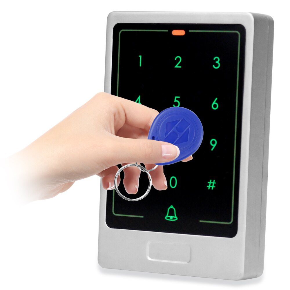 DIYSECUR Waterproof Metal Case Touch Button 125KHz Rfid Card Reader Door Access Controller System Password Keypad C20