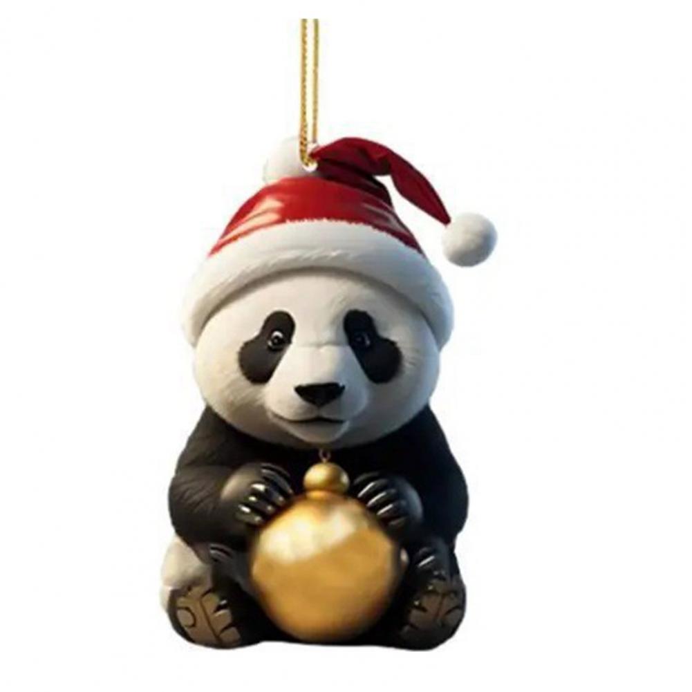 Julepanda tau dekorasjon tegneserie panda ornament festlig juletre hengende ornamenter sett tegneserie til til hjemmet: Rød