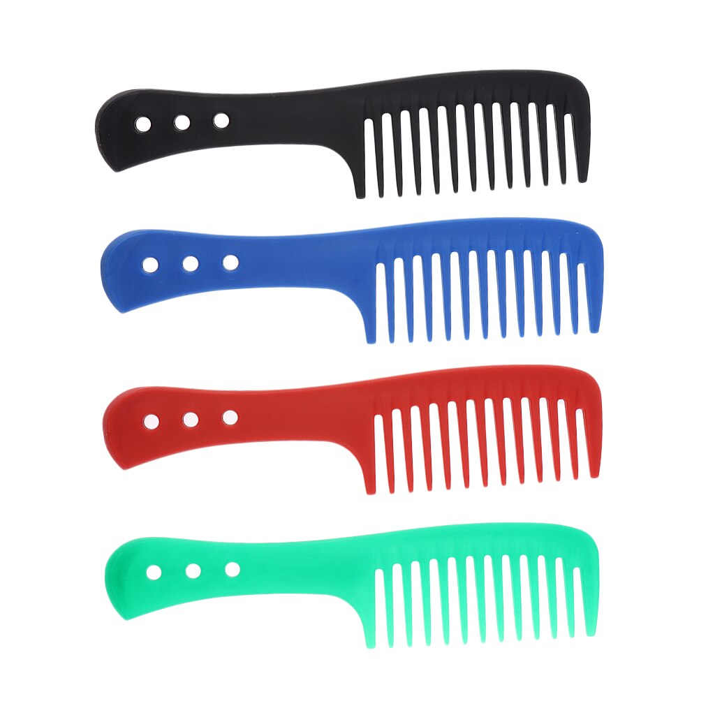 Set  of 4 bärbara frisörer bredtandad kam lockigt hår detangler hårbotten massage borste kam