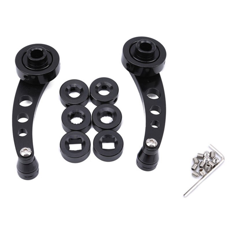 Aluminum Alloy Universal Car Window Handle Winder Riser Replacement Winder Crank Riser Set: Black