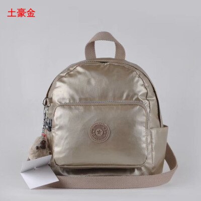 kids bag Original mini school Backpack Women nylon Bagpack small Shoulder keychain Back pack girls school bags mochila: Gold