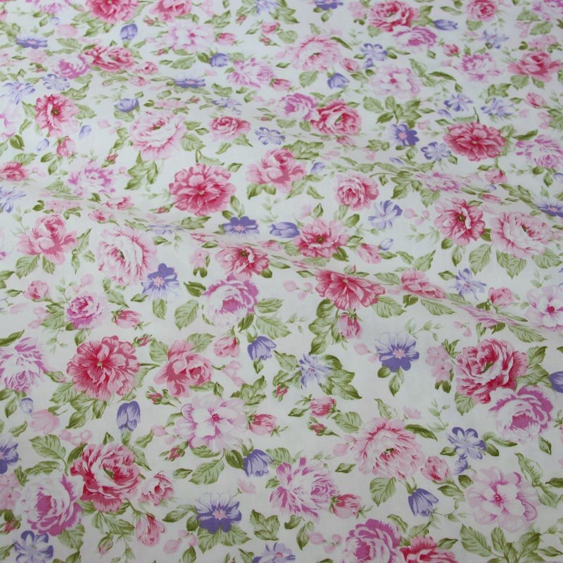 Tissu de coton style rose violet 160CM * 50CM | Fleurs roses violettes, tissu à fleurs à rayures, tissu bownot pour bricolage, literie pour enfant, patchwork, décor à main