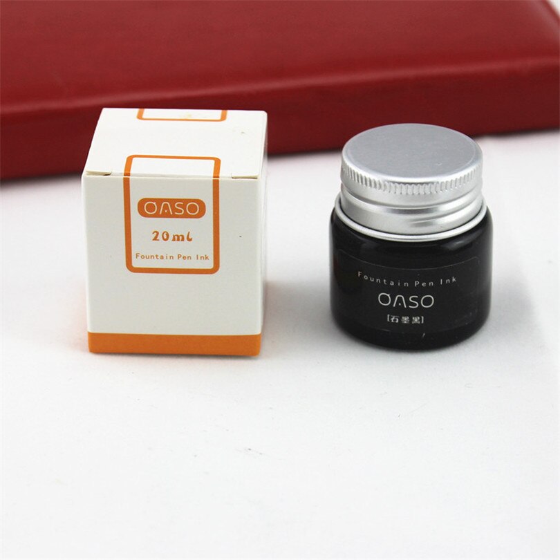 20ml Bottled Glass Smooth Writing Fountain Pen Ink Refill School Student Stationery Office Supplies 9 Colors: O
